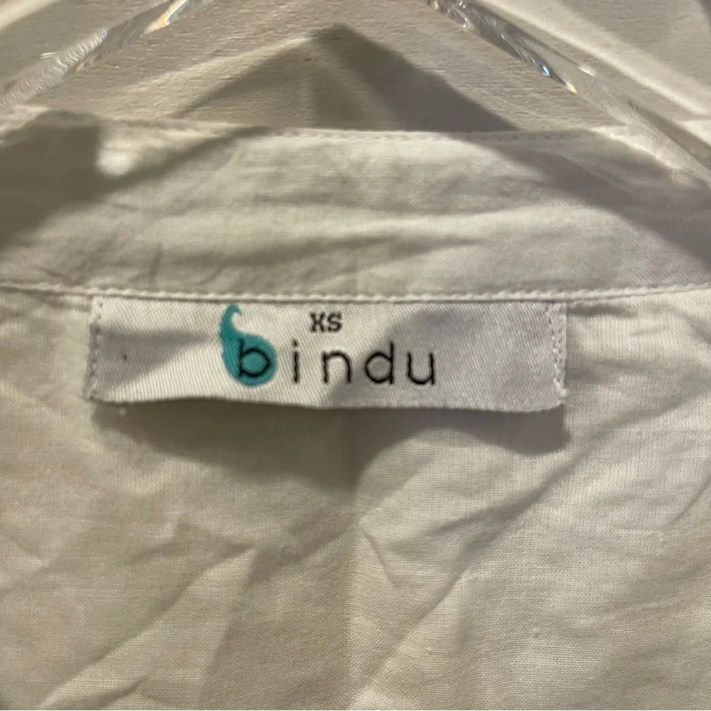 Bindu Fernando White and Blue Bohemian Dress Womens Size XS